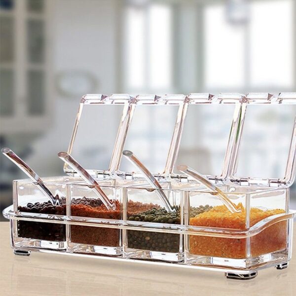Spice/Toppings Flip Top 4 Compartment Box - Image 2